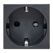 EKF Розетка 45х45 с зазем., с защ. шторками, 90 градусов, черная, матовая E2MR16-028-30