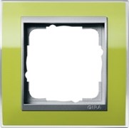 Рамка 1-пост, Gira Event Clear для центральных вставок "алюминий" зеленый