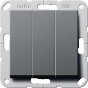 Gira S-55 Антрацит Выключатель Британский стандарт 3-х клавишный, вкл/откл. 283028