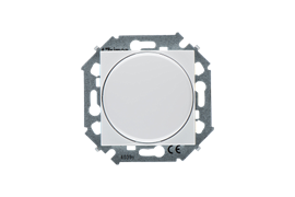 Simon 15 Белый Светорегулятор поворотно-нажимной, проходной, 500Вт 230В, винт. зажим