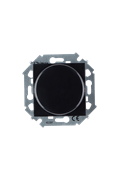 Simon 15 Черный Светорегулятор поворотно-нажимной, проходной, 500Вт 230В,винт. зажим
