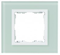 Simon 82 Centr. Натуральный/Белый (стекло) Рамка с суппортом на 5 узких модулей