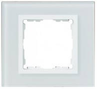 Simon 82 Centr. Белый/Белый (стекло) Рамка с суппортом на 8 узких модулей