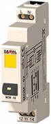 Zamel Выключатель кнопочный с желтым индикатором 16А IP20 на DIN рейку