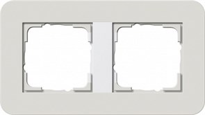 Gira серия E3 Светло-серый/белый глянцевый Рамка 2-ая