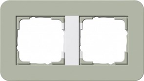 Gira серия E3 Серо-зеленый/белый глянцевый Рамка 2-ая