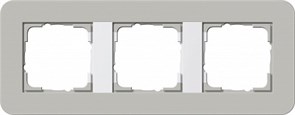 Gira серия E3 Серый/белый глянцевый Рамка 3-ая