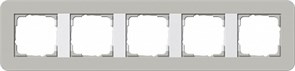 Gira серия E3 Серый/белый глянцевый Рамка 5-ая