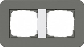 Gira серия E3 Темно-серый/белый глянцевый Рамка 2-ая