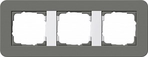Gira серия E3 Темно-серый/белый глянцевый Рамка 3-ая