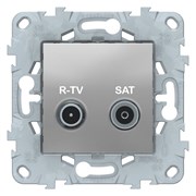 Розетка телевизионная проходная ТV-SAT, Schneider Electric, Серия Unica New, Алюминий