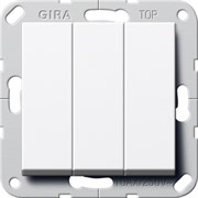 Gira S-55 Бел Выключатель Британский стандарт 3-х клавишный, вкл/откл. 283003