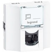 Розетка RJ45 проходная Кат.5е UTP 
                        Legrand Mosaic (белый)