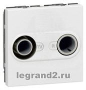 Розетка TV/FM, звезда 
                        Legrand Mosaic (белый)