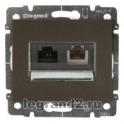 Розетка RJ45 + RJ11 - 2 разъема, с лицевой панелью 
                        Legrand Galea Life (белый)