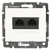 Розетка RJ45 - 2 разъема Кат.5e с лицевой панелью 
                        Legrand Galea Life (белый)