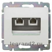 Розетка RJ11 - 2 разъема 
                        Legrand Galea Life с лицевой панелью (титан)