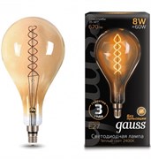Лампа Gauss LED Vintage Filament Flexible A160 8W E27 160*300mm Golden 620lm 2400K 1/6
