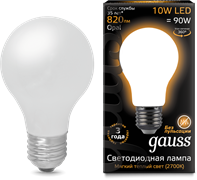 Лампа Gauss LED Filament A60 OPAL E27 10W 2700К 1/10/40