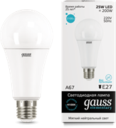 Лампа Gauss LED Elementary A67 25W E27 4100K 1/10/50