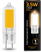 Лампа Gauss LED G4 AC220-240V 3.5W 3000K Glass 1/10/200