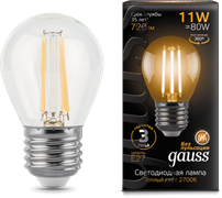 Лампа Gauss LED Filament Шар E27 11W 720lm 2700K 1/10/50