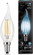 Лампа Gauss LED Filament Свеча на ветру E14 11W 750lm 4100K 1/10/50