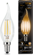 Лампа Gauss LED Filament Свеча на ветру E14 11W 720lm 2700K 1/10/50
