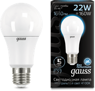 Лампа Gauss LED A70 22W E27 4100K 1/10/50