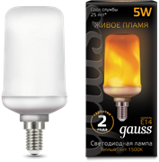 Лампа Gauss Led T65 Corn Flame 5W E14 1500K 1/10/100