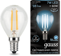 Лампа Gauss LED Filament Globe E14 7W 4100K 1/10/50