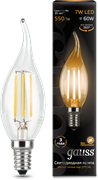 Лампа Gauss LED Filament Candle tailed E14 7W 2700К 1/10/50