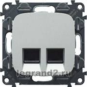 Розетка двойная RJ45 Кат.6 UTP Valena Allure (алюминий)