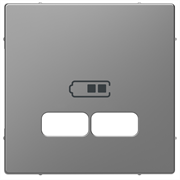 SE Merten D-Life Нержавеющая Сталь Накладка центральная для USB механизма 2,1А (MTN4367-6036)