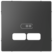 SE Merten D-Life Антрацит Накладка центральная для USB механизма 2,1А (MTN4367-6034)