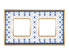 Рамка 2-ая Fede Vintage Porcelain Blue Lys/Светлое золото FD01342AZOB IP20