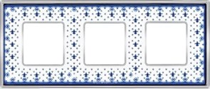 Рамка 3-ая Fede Vintage Porcelain Blue Lys/Светлый хром FD01343AZCB IP20