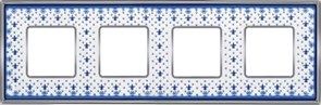 Рамка 4-ая Fede Vintage Porcelain Blue Lys/Светлый хром FD01344AZCB IP20
