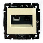 Розетка двойная RJ45 кат. 6 UTP+RJ11 без захватов 774180 Legrand Valena цвет бежевый