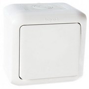 Выключатель одноклавишный влагозащищенный 782300 Legrand Quteo IP44 цвет белый Выключатель одноклавишный влагозащищенный 782300 Legrand Quteo IP44 цвет белый