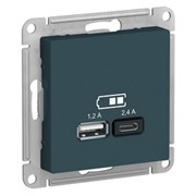 USB розетка зарядка 2 порта 5B 2,4А ATN000839 Schneider Electric Atlas Design