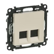 Розетка компьютерная RJ45 2 выхода Кат.5е UTP Legrand Valena Life 753041+755421