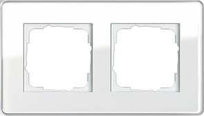 Рамка 2-пост, Gira Esprit Glass C белое стекло 0212512