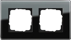 Рамка 2-пост, Gira Esprit Glass C черное стекло 0212505