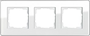 Рамка 3-пост, Gira Esprit Glass C белое стекло 0213512