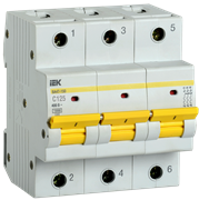 Автоматический выключатель IEK ВА47-150 125А 3п MVA50-3-125-C, 15кА, C