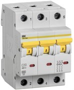 Автоматический выключатель IEK ВА47-60M 20А 3п MVA31-3-020-C, 6кА, C