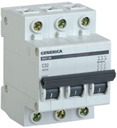 Автоматический выключатель IEK ВА47-29 GENERICA 32А 3п MVA25-3-032-C, 4.5кА, C