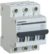 Автоматический выключатель IEK ВА47-29 GENERICA 16А 3п MVA25-3-016-C, 4.5кА, C