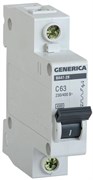 Автоматический выключатель IEK ВА47-29 GENERICA 63А 1п MVA25-1-063-C, 4.5кА, C